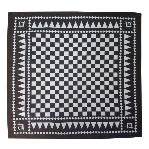Freemasons Masonic Silk Pocket Handkerchief in Black/White SC&G